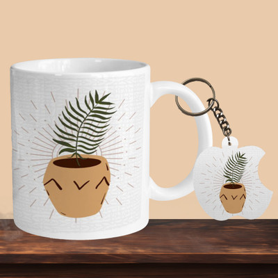 VM SHOPPING MALL Morning 01 R-A Ceramic Coffee Mug(330 ml, Pack of 2)