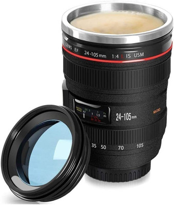 decoris Camera Lens Coffee Stainless Steel Coffee Mug(400 ml)