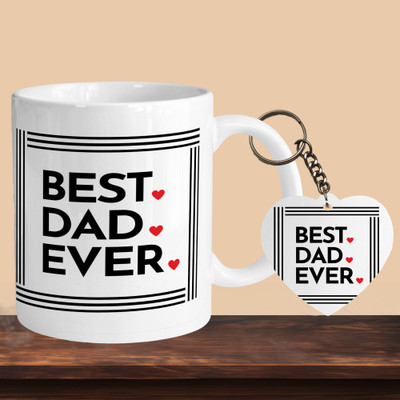 Print Ginnie 101_Best Dad Ever 04 R-H Ceramic Coffee Mug(325 ml)