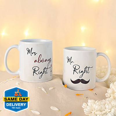 FNP A Love Set For Karva Chauth Ceramic Coffee Mug(325 ml)
