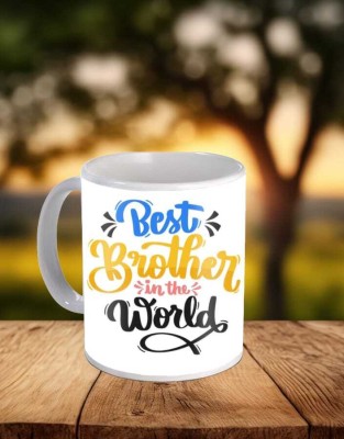 BuyBurst Best brother in world printed ceramic coffee mug Ceramic Coffee Mug(325 ml)