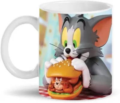 Craft N Creations Mugs Premium Ceramic Coffee Tom and Jerry Printed Coffee and Tea Cup | Gift Ceramic Coffee Mug(350 ml)