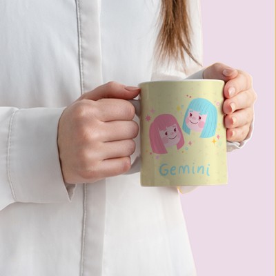 Epyk Gifts Zodiac Series - Zodiac Sign Gemini Printed Best Ceramic Coffee Mug(350 ml)