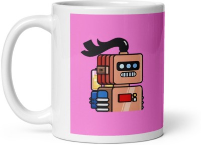 Mr UVD Robot With Braid Ceramic Coffee Mug(350 ml)