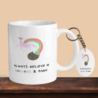 Print Ginnie 101_Always Believe In Unicorn And Magic R-O Ceramic Coffee Mug(325 ml)