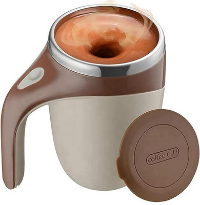 VALLIANZ Self-Stirring Travel Plastic, Stainless Steel Coffee Mug(380 ml)