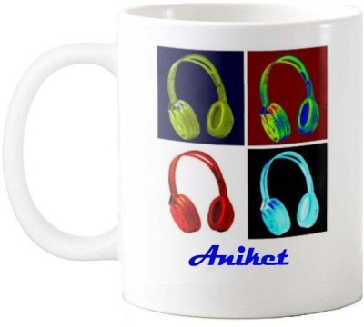 Exocticaa Happy Birthday Gift for Aniket Music 013 Ceramic Coffee Mug(325 ml)