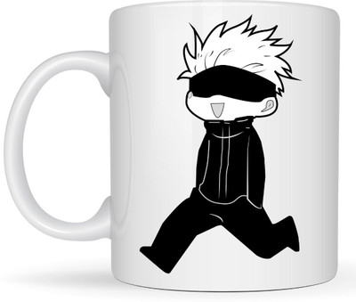 Soulfox Anime Printed Coffee Jujutsu Kaisen Gojo Ceramic Cup for Girls Boys Brother Ceramic Coffee Mug(350 ml)