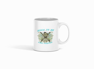 Rushaan Born to be cage fighter - Printed For Animation Lovers Ceramic Coffee Mug(250 ml)