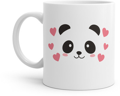 SSE Cute Panda Love Printed Coffee Gift for Couple, Girlfriend, Boyfriend Ceramic Coffee Mug(350 ml)