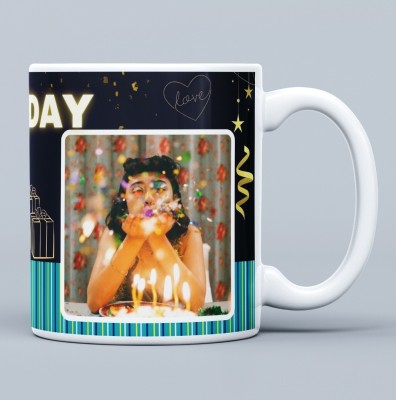 Top2Buttom Happy Birthday photo fo special person (350 ml) Ceramic Coffee Mug(350 ml)