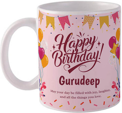 GIFTUATION Happy birthday Gurudeep / Gift for birthday Ceramic Coffee Mug(325 ml)