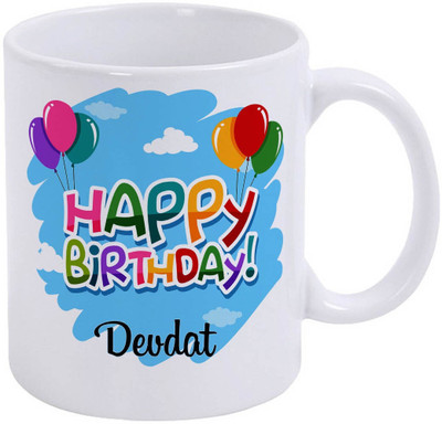 epheriwala Gift Someone Happy Birth Day Devdat Ceramic Coffee Mug(350 ml)
