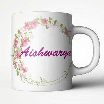 Abaronee NEW_Aishwarya in flower Ceramic Coffee Mug(350 ml)