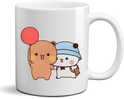Cheeksy Bubu Dudu Designer Printed Coffee 51 Ceramic Coffee Mug(325 ml)