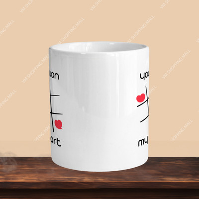 Printhorizon 101_You Won My Heart R-H Ceramic Coffee Mug(330 ml, Pack of 2)