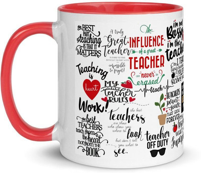 TAJNAN TAJ-REDTEACHER-MUG Ceramic Coffee Mug(320 ml)