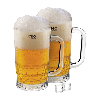 TREO GUSTO COOL Glass Beer Mug(335 ml, Pack of 2)