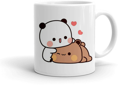 Clapcart Lazy Taddy Designer Printed Ceramic Coffee Mug(325 ml)