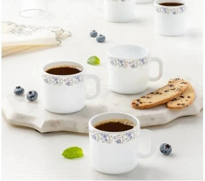 BOROSIL 6N 18CL MIST MUG SET Opalware Coffee Mug(180 ml, Pack of 6)