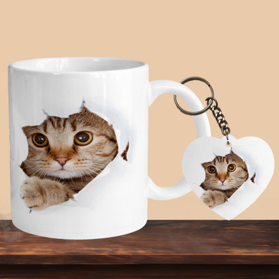 VM MALL 101_Cat Hiding R-H Ceramic Coffee Mug(330 ml)
