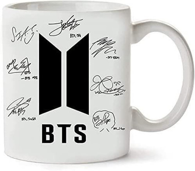 VIBEHUB Creation BTS Army Best Gift for BTS Lovers, (350ml) Ceramic Coffee Mug(350 ml)