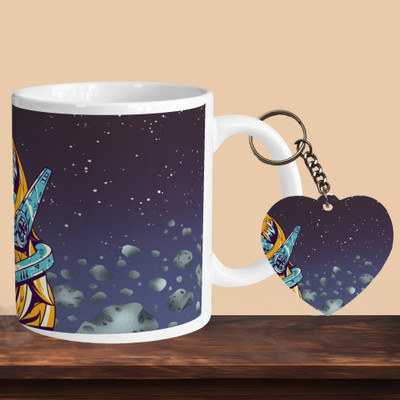 VM MALL 101_Astro Cat R-H Ceramic Coffee Mug(330 ml, Pack of 2)