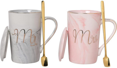 gurudetra enterprises mr. and mrs. Ceramic Coffee Mug(380 ml)