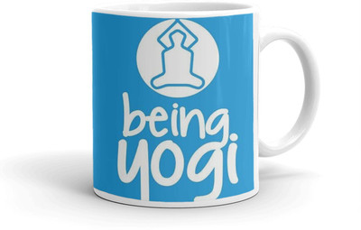 Clapcart Being Yogi Designer Printed Ceramic Coffee Mug(325 ml)