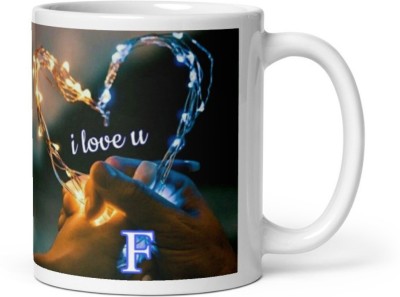 TheGiftsCorner I Love You Letter F Alphabet Coffee , Best Gift for Girlfriend, Boyfriend Ceramic Coffee Mug(330 ml)