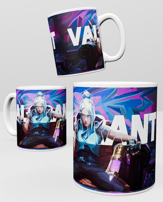 Inkywinky Valorant Girl with title Printed Coffe Ceramic Coffee Mug(330 ml)