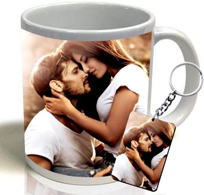 Mahakaal photo printed cup and keychain Ceramic Coffee Mug(300 ml)