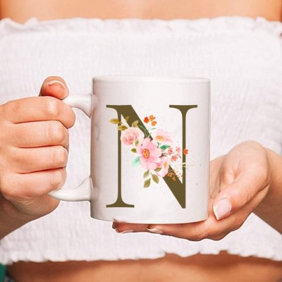 PRINT YOUR DREAM Alphabet 'N' Gift For Girlfriend,Husband, Wife, Friend,Love Multicolor Ceramic Ceramic Coffee Mug(330 ml)