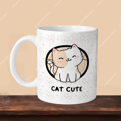 VM MALL 101_Cat Cute 01 R-H Ceramic Coffee Mug(330 ml)