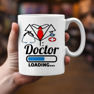 MBA GIFT WALA Doctor Loading Printed Cup | Best Gift for Doctors | Doctor Design Ceramic Coffee Mug(330 ml)
