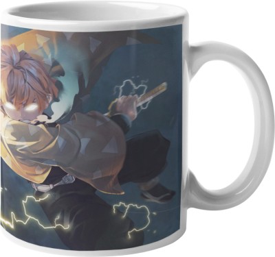 Manga Shop Zenitsu Agatsuma Demon Slayer Thunder Of Breath Anime Hard Quality Cup For Tea Ceramic Coffee Mug(325 ml)