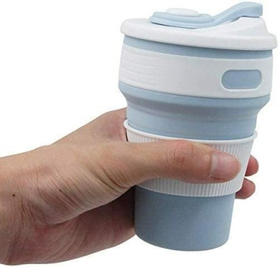 TRK HUB Portable Folding Cup 350ML Tea Coffee Water Thermos Travel(Random Color) Plastic Coffee Mug(350 ml)