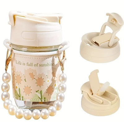 shgenterprise Tumbler with Lid & Silicon Sleeve Glass Tumbler(350 ml)