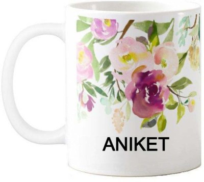 Exocticaa Happy Birthday Gift for Aniket 076 Ceramic Coffee Mug(325 ml)