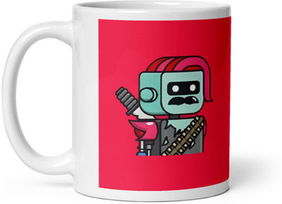 Mr UVD Dashing Robot with Bullets Ceramic Coffee Mug(350 ml)