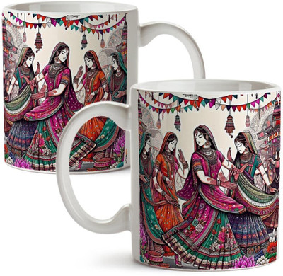 FirseBUY Beautiful Women Dancing Printed Ceramic Coffee Mug(325 ml)
