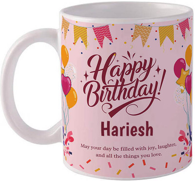 GIFTUATION Happy birthday Hariesh / Gift for birthday Ceramic Coffee Mug(325 ml)