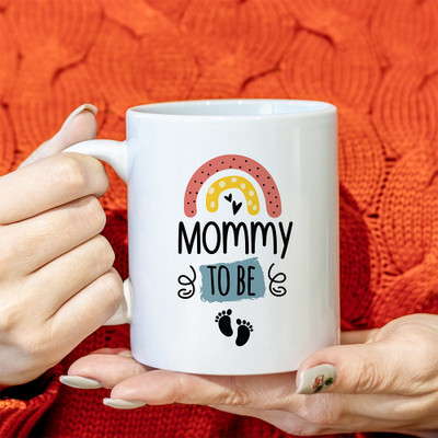 Oye Happy Mom-to-be mug Ceramic Coffee Mug(330 ml)