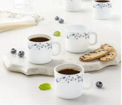 BOROSIL 6N 18CL HELENA MUG SET Opalware Coffee Mug(180 ml, Pack of 6)