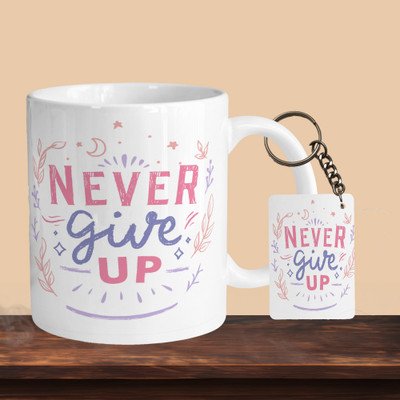 VM SHOPPING MALL Never Give Up 01 R-R Ceramic Coffee Mug(330 ml)
