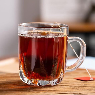 goblet Goll handle glass pack of 6@1 Glass Coffee Mug(155 ml, Pack of 6)