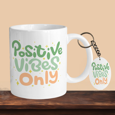 VM MALL 101_Positive Vibes Only R-O Ceramic Coffee Mug(330 ml)