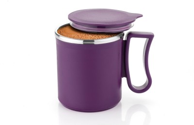 HAPPI Coffee Cup with Lid Stainless Steel for Tea Milk Inner Double Wall Cup Stainless Steel, Plastic Coffee Mug(250 ml)