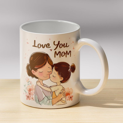 Fanqew Love You Mom Printed Ceramic Coffee & Tea gift for mother Ceramic Ceramic Coffee Mug(330 ml)