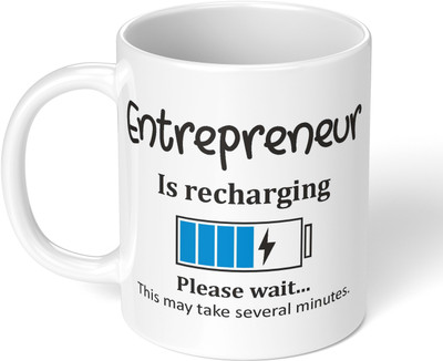 Akipi Entrepreneur is recharging please wait ARM328 Ceramic Coffee Mug(325 ml)